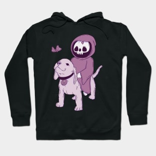 Grim reaper on his puppy Hoodie